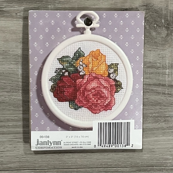 NWT Set of 2 Janlynn Counted Cross Stitch Kits with Frames (Teapot & Roses) - Picture 8 of 14